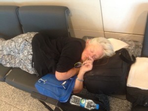 catnapping in Airport